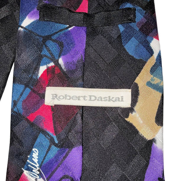 Robert Daskal Men’s 100% Silk Tie. Hand painted. NWOT Made in U.S.A - Picture 4 of 14